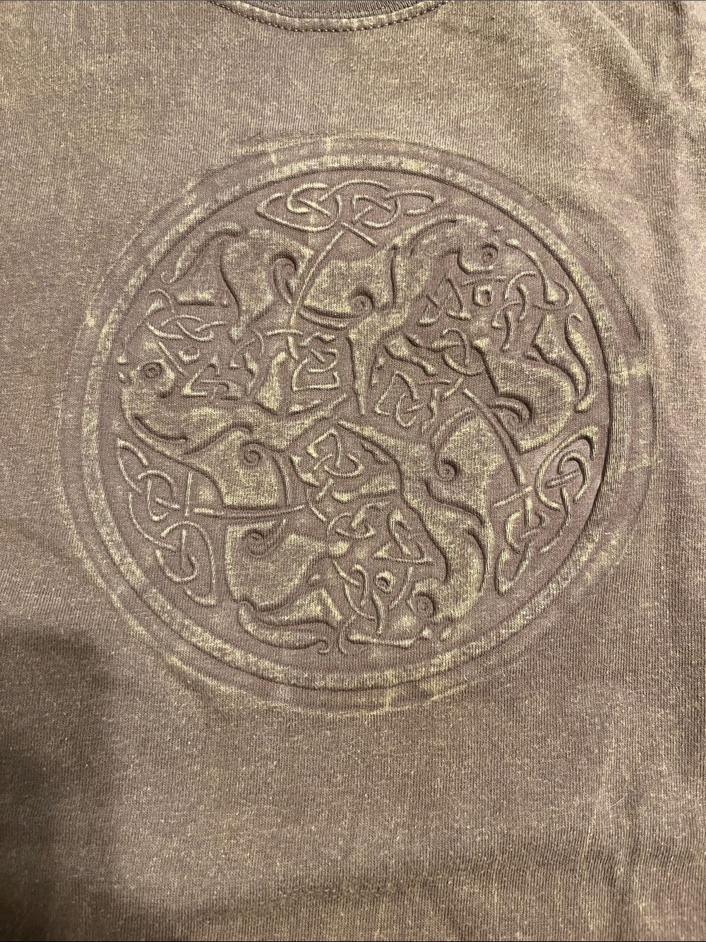 Women’s Brown Embossed Crewneck T-Shirt